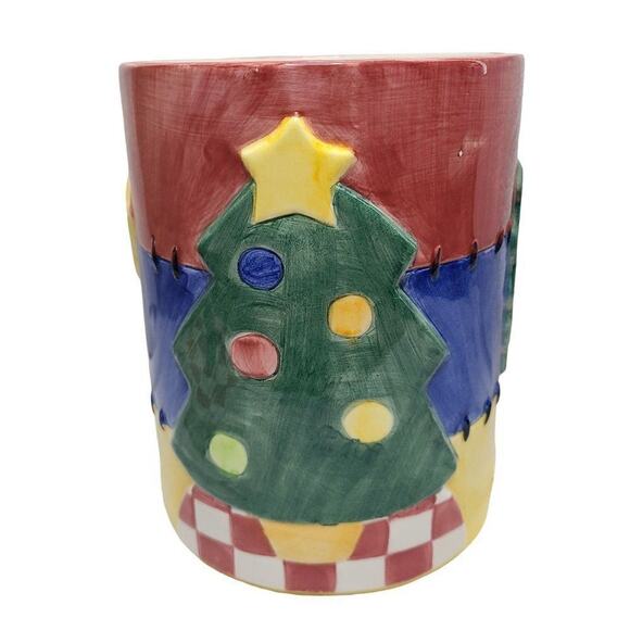 Vintage Kitchen Food Stoage, Lotus 90s Christmas Holiday Ceramic Jar With Lid - Picture 9 of 11